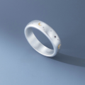 wholesale S925 Sterling Silver Frosted Moon Star Ring, Ethereal and Minimalist Design Sense Hand Accessory R01737-0-4