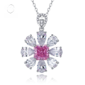 wholesale S925 Metal New Floral 4-Carat Necklace for Women, Noble, Light Luxury, Advanced, and Aloof Temperament-0-0