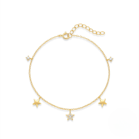 wholesale S925 Sterling Silver New Star Pendant Bracelet For Women, Multi-layer Stackable-Gold 925 silver