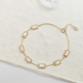 wholesale Pure Silver Geometric Rectangular Daily Wear Japanese White Shell Bracelet Dream Comes True Series Versatile Fashion Jewelry-0-0