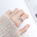 wholesale S925 Metal Star Hollow-Out Ring Ins Korea Dongdaemun Open Heart Wrapped Fashion High-End-0-2