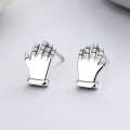 wholesale S925 Sterling Silver Creative Trendy Glove-Shaped Minimalist Cold Style Hip-Hop Punk Simple Stud Earrings-0-0
