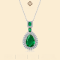 wholesale S925 Silver Fantasy Pendant with Chain, Lab-Created Emerald Gemstone Jewelry, In-Stock Silver Necklace-0-0