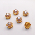 wholesale S925 gold-plated silver natural pearl spacer bead ruyi round platform hand plaque peanut pendant bracelet string DIY semi-finished product-0-14