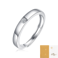 wholesale Adjustable live opening new moissanite ring, 925 silver, does not fade, popular live-streaming wedding couple's ring-0-6