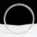 wholesale 999 Silver Zen-Inspired Auspicious Cloud Ruyi Bangle, Push-Pull Opening, Text Engraved, Retro Ethnic Style, National Trend Bracelet-0-0