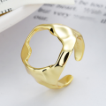 wholesale S925 Sterling Silver Irregular Exaggerated Personality Openwork Opening Ring French Ins Minimalist Style Ring for Women-0-3