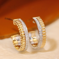 wholesale S925 Sterling Silver Red Elk All-Over Minimalist Fashion Stud Earrings, Niche and Versatile Earrings with French Elegance and Grace for Women-BE0159-Gold Color-Platinum &gt;925 Silver