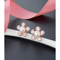 wholesale S925 Sterling Silver Fashionable Sweet and Elegant Pearl Earrings with Crystal Rhinestones and Mother-of-Pearl Creative Floral Stud Earrings for Women-0-2