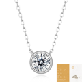 wholesale S925 rose gold plated sterling silver with moissanite bubble pendant necklace including chain, in stock-0-10