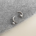 wholesale 925 Sterling Silver French Moon Black Pearl Ear Studs for Women, Minimalist Chic Celestial Crescent Design, Ins Style Earrings Ear Drops-0-3