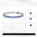 wholesale 925 Sterling Silver Jewelry Tennis Bracelet with Turquoise and Zircon, Cross-border Bestseller-0-2