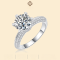 wholesale S925 Sterling Silver 3-carat Moissanite Ring Love's Destination Ring TK Live In-Stock Luxury Set Ring for Distribution-0-0