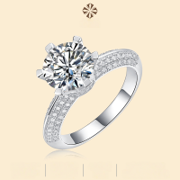 wholesale S925 Sterling Silver 3-carat Moissanite Ring Love's Destination Ring TK Live In-Stock Luxury Set Ring for Distribution-Moissanite 1 carat Mido 5#