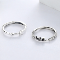 wholesale S925 Metal Star LOVE Open Ring Korean Dongdaemun Minimalist Heart Five-Point Star Fashion Versatile-0-1