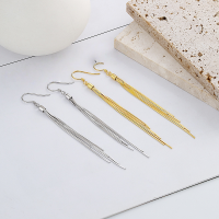 wholesale S925 Sterling Silver Tassel Long Snake Chain Ear Thread Versatile Minimalist Style Ins Elegant Luxury Wind Earrings-109FR/gold color approximately 3.8 grams/pair 925 silver