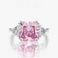 wholesale Metal material first, then the rest: Metal material, Shipei Jewelry Pink 5-carat High Carbon Diamond Ring Square Ice Flower Cut 10*105-9#-0-0