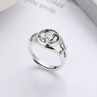wholesale S925 Sterling Silver Creative God's Hand Cross Ring, Edgy Trendy European and American Punk Style Index Finger Ring-1012FJ/approx. 5.7g Adjustable opening