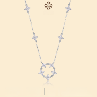 wholesale S925 Silver Necklace Moissanite Pendant Fashion Cross Chain Hot-selling Cross-border Accessories Source Factory Wholesale-Moissanite