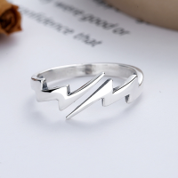 wholesale S925 Sterling Silver Harajuku Style Ins Lightning Open Ring Trendy Fashion Unisex-YFJ282/approx. 1.9g>Adjustable opening