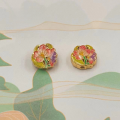 wholesale S925 silver gold-plated enamel zodiac flower hole beads accessories DIY Chinese-style floral piercing spacer jewelry-0-12