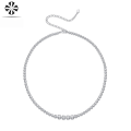 wholesale S925 Sterling Silver Moissanite In the Name of Light Necklace Elegant Collarbone Chain Cross-Border Hot Selling Necklace Factory Wholesale-0-5