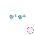 wholesale 925 Sterling Silver Cross-Border Hot-Sell Women's Earrings with Colored Zircon Flower Screw Design, Exquisite and Cute Jewelry-0-15