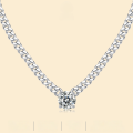 wholesale Metal: S925 Silver Plated with White Gold, Men's Moissanite Cuban Chain Necklace New Style Amazon Best-Selling Collarbone Chain Wholesale-0-0