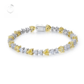 wholesale S925 Sterling Silver Gold-Plated Heart-Shaped Yellow Diamond Bracelet for Women, 50 Points, Love Motif, Wealth-Attracting, Luxury, Niche, Exquisite-0-0