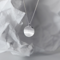 wholesale S925 silver fashionable brushed small round necklace, elegant and artistic, simple autumn chain for women D2496-0-1