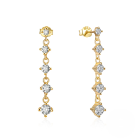 wholesale S925 Sterling Silver Butterfly Zircon Chain Tassel Earrings-Gold-Style 2 925 Silver