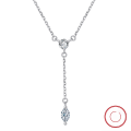 wholesale S925 Sterling Silver Y-Shaped Colored Zircon Pendant Necklace for Women Direct from Manufacturer Wholesale-0-52