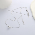 wholesale S925 Sterling Silver Cloud Tide Pavilion Korean Style Minimalist Snake Chain with Small Bead Delicate Collarbone Necklace-0-1