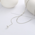 wholesale S925 Sterling Silver Creative Spliced Broken Silver Ball Fringe Necklace, Personalized Trendy Sweet and Edgy Style Collarbone Chain-0-2