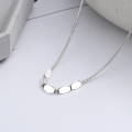 wholesale S925 Sterling Silver Geometric Diamond Bean Necklace, Minimalist and Versatile Women's Clavicle Chain-0-1