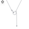 wholesale S925 Sterling Silver Moissanite Interlocking Pendant Necklace for Women with Chain, Ready to Ship-0-1