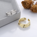wholesale S925 Sterling Silver Korean Minimalist Ins Style Geometric Open Adjustable Ring in a Cool, Unisex Design-0-0