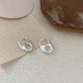wholesale S925 Sterling Silver Korean Style Pig Nose Earrings, Minimalist and Versatile, Heavy Craftsmanship, High-End Ethereal Style-0-2