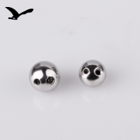 wholesale 925 Silver Korean Wheel Bead Round Ring Bead Loose Beads DIY Pendant Necklace Spacer Bead Accessories-7M double hole round ball