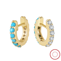 wholesale S925 Sterling Silver Turquoise White Zircon Earrings Fashion Luxury Jewelry Manufacturer Direct Wholesale-Platinum, 1.8g,  925 silver