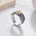 wholesale S925 Silver Vintage Antique Rotatable Sutra Cylinder National Trend Heavy Craft Openable Ring-0-0