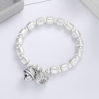 wholesale Metal material Yun Chao Xuan S990 silver bell fortune cat holding garlic victory small garlic head unique trendy niche design elastic bracelet-YS245M/approx. 15g Pure Silver