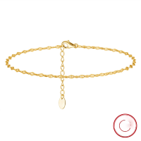 wholesale S925 Sterling Silver Jewelry, 20mm Adjustable Butterfly Anklet, Cross-Border Europe and America Style, Direct from Manufacturer-14K gold 925 silver