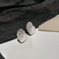 wholesale S925 Sterling Silver Textured Irregular Stud Earrings for Women, New Trend Heavy Duty Personality Earrings-0-1