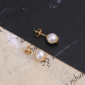 wholesale S925 silver plated 14k gold French vintage minimalist luxury pearl/black onyx earrings-0-2
