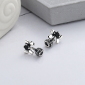 wholesale S925 Sterling Silver Antique Bow Bell Pendant Earrings for Women, Versatile Niche Design Elegant Earrings-0-1