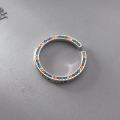 wholesale S925 Sterling Silver Ins Colored Zircon Ring for Women, Small and Exquisite, Luxurious, Versatile Zircon Ring R00993-0-0