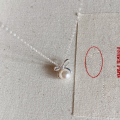 wholesale S925 Sterling Silver Sweet Little Fairy Bow Pearl Shell Pearl Necklace, Small and Minimalist Ins Fresh Style Collarbone Chain-0-5