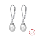 wholesale S925 Sterling Silver D-Shaped Clasp Pearl Earrings, French Retro Natural Freshwater Pearl Earrings-0-5