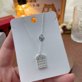 wholesale [Silver] Artisan S999 Hollow Abacus Pendant Necklace, Plain Silver for Good Fortune-0-1